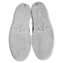 مملوكة مسبقًا حذاء رياضي غوتشي آيس جلد أبيض عنق منخفض مرصع بالخرز بشكل فيونكة مقاس 39