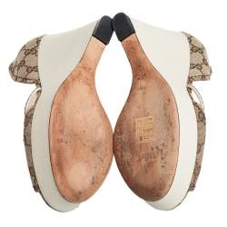 مملوكة مسبقًا صندل غوتشي كعب روكي دورسيه مقدمة مفتوحة بامبو كانفاس جي جي بيج مقاس 37