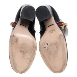 مملوكة مسبقًا حذاء بوت غوتشي كارلي مالاغا جلد أسود مقاس 38