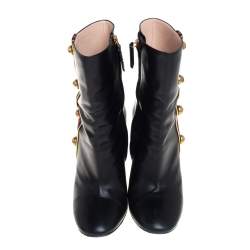 مملوكة مسبقًا حذاء بوت غوتشي كارلي مالاغا جلد أسود مقاس 38