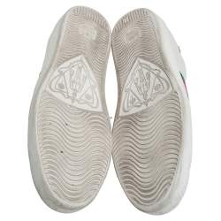 Pre Owned Gucci White Leather Ace Sneakers Size 41