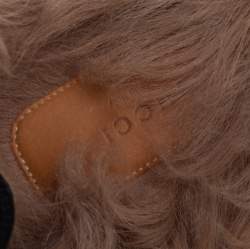 Pre Owned Gucci Black Leather, Fur Princetown Sandals Size 40