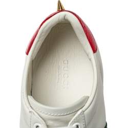 مملوكة مسبقًا Gucci  White Leathers Pearl Detail Web Ace Low Top Sneakers Size 38