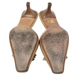 Pre Owned صندل مولزغوتشي جلد فينتيدج بيج مقاس 38