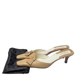 Pre Owned صندل مولزغوتشي جلد فينتيدج بيج مقاس 38