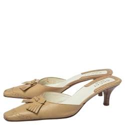 Pre Owned صندل مولزغوتشي جلد فينتيدج بيج مقاس 38