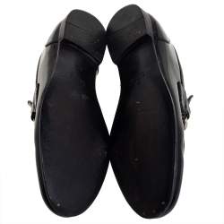 مملوكة مسبقًا Gucci Black Patent Leather Horsebit Slip On Loafers Size 36.5