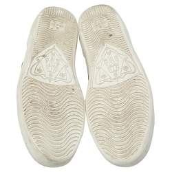مملوكة مسبقًا Gucci White Leather Ace Embroidered Bee Low Top Sneakers Size 38.5