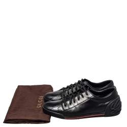 مملوكة مسبقًا حذاء رياضي غوتشي منخفض من أعلى جلد أسود مقاس 39