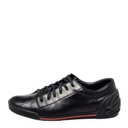 مملوكة مسبقًا حذاء رياضي غوتشي منخفض من أعلى جلد أسود مقاس 39