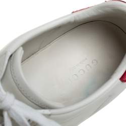 Gucci White Leatther and Canvas Ace Sneakers Size 37.5