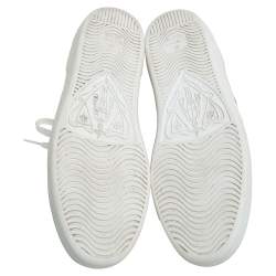 Gucci White Leatther and Canvas Ace Sneakers Size 37.5