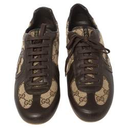 مملوكة مسبقًا حذاء رياضي غوتشي رويال سبورت GG كانفاس كريستال غوتشيسيما وجلد سوداء مقاس 37