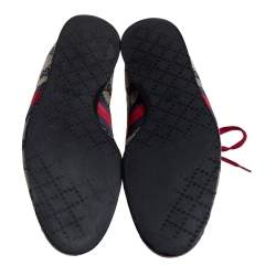 مملوكة مسبقًا Gucci Beige GG Canvas And Red Leather Web Low Top Sneakers Size 38