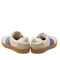 Pre Owned حذاء رياضي غوتشي منخفض من أعلى ويب جلد وسويدي متعدد الألوان مقاس 37.5