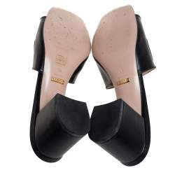 Pre Owned صندل سلايد غوتشي زومي جلد أسود مقاس 41