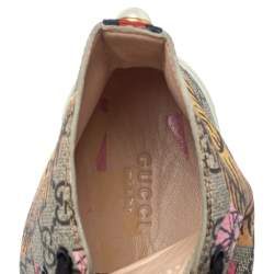 مملوكة مسبقًا Gucci Beige GG Canvas Major Tiger Pearl Embellished High Top Sneakers Size 38