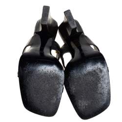 مملوكة مسبقًا Gucci Vintage Brown Patent Leather Open Toe Mule Sandals Size 39