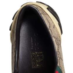 Pre Owned Gucci Brown/Beige GG Canvas Boulevard Script Logo Lace Up Sneakers Size 39
