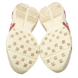 Gucci Cream Leather Rhyton Strawberry Print Low Top Sneakers Size 36