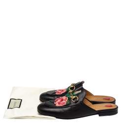 Gucci Black Leather Princetown Mule Sandals Size 36