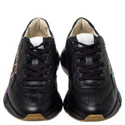 Pre Owned حذاء رياضي غوتشي رايتون جلد أسود مقاس 37.5.