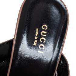 Pre Owned صندل سلايد جوسيبي زانوتي جلد بني بسيور متعاكسة مقاس 39