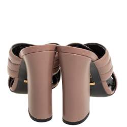 Pre Owned صندل سلايد جوسيبي زانوتي جلد بني بسيور متعاكسة مقاس 39