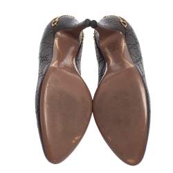 مملوكة مسبقًا Gucci Brown Guccissima Leather Horsebit Heel Round Toe Pumps Size 39.5
