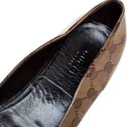 Gucci Brown GG Crystal Canvas Ballet Flats Size 39