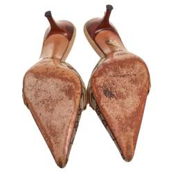 Pre Owned صندل سلايد غوتشي سوبريم كانفاس جي جي بيج وجلد مقاس 37.5