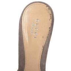 Pre Owned حذاء سلايد غوتشي سويدي بيج هورسبيت مقدمة مفتوحة مقاس 38.5