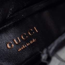 Gucci Black Elastic And Leather Isadora Gladiator Booties Size 35