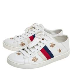 مملوكة مسبقًا حذاء رياضي غوتشي أيس جلد أبيض مقاس 35