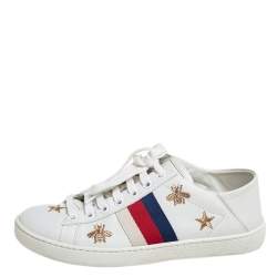 مملوكة مسبقًا حذاء رياضي غوتشي أيس جلد أبيض مقاس 35