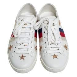 مملوكة مسبقًا حذاء رياضي غوتشي أيس جلد أبيض مقاس 35