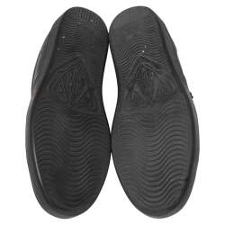 Pre Owned Gucci Black Leather Ace Web Low Top Sneakers Size 39.5
