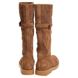 Gucci Brown Suede Microguccissima Knee Boot Size 38.5