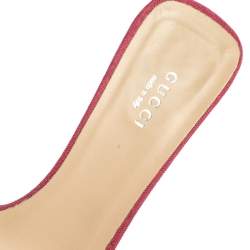 Pre Owned Gucci Pink GG Canvas Open Toe Slide Sandals Size 37.5