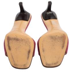 Pre Owned Gucci Pink GG Canvas Open Toe Slide Sandals Size 37.5