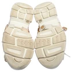Gucci White/Grey Mesh And Leather Flashtrek Sneakers Size 35.5