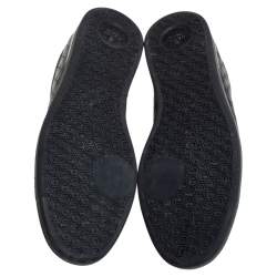 Pre Owned حذاء رياضي غوتشي جلد ميكروغوتشيسيما أسود بعنق منخفض مقاس 38