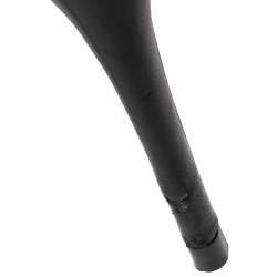 Pre Owned حذاء كعب عالي غوتشي هورسبيت جلد أسود بمقدمة مفتوحة ونعل سميك مقاس 38.5