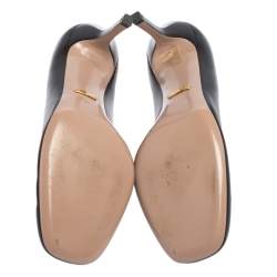 Pre Owned Gucci Black Leather Jolene Horsebit Pumps Size 40
