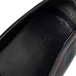 Gucci Multicolor Iridescent Patent Leather Horsebit Slip On Loafers Size 38