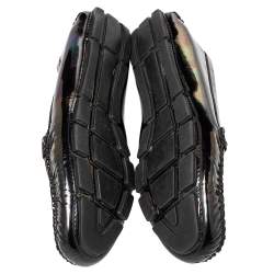 Gucci Multicolor Iridescent Patent Leather Horsebit Slip On Loafers Size 38