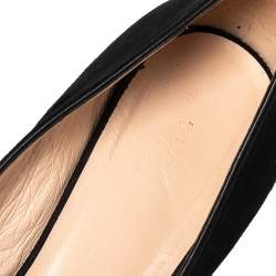 مملوكة مسبقًا Gucci Black Suede GG Marmont Block Heel Pumps Size 39.5