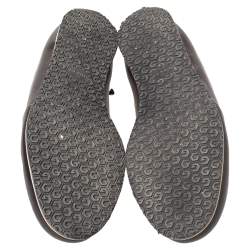 Pre Owned حذاء رياضي غوتشي جلد وكانفاس سوبريم بني/بيج مقدمة بنية منخفض من أعلى مقاس 39.5