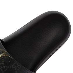 Pre Owned حذاء فلات سلايد غوتشي تايغر سوبريم جي جي أسود مقاس 38.5