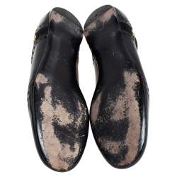 Pre Owned Gucci Black Suede and Leather Ballet Flats Size 41